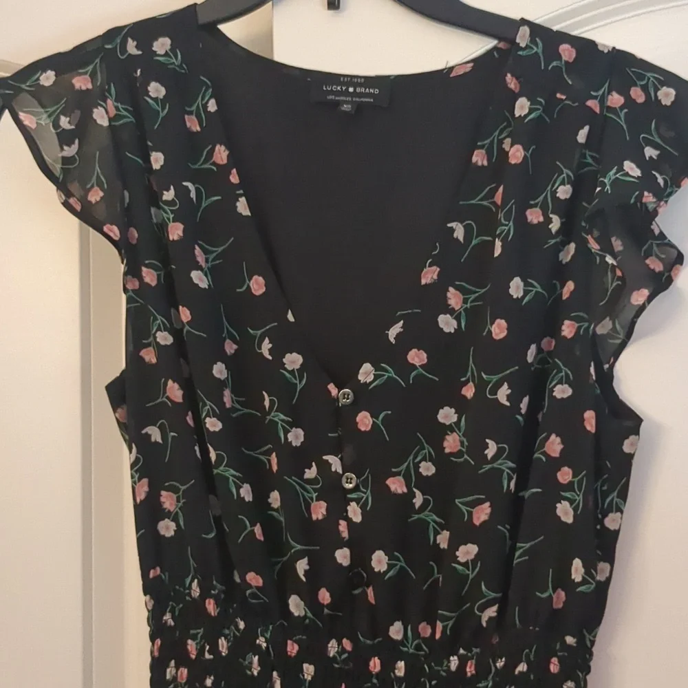 Lucky Brand ditsy printed midi dress XS - Picture 4 of 8